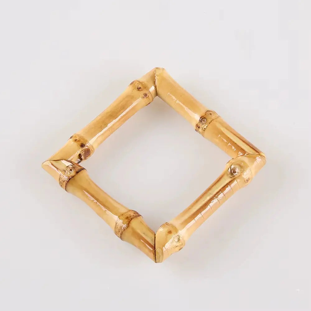 Restaurant Handmade Square Wood Wooden Real Natural Bamboo Root Napkin Ring