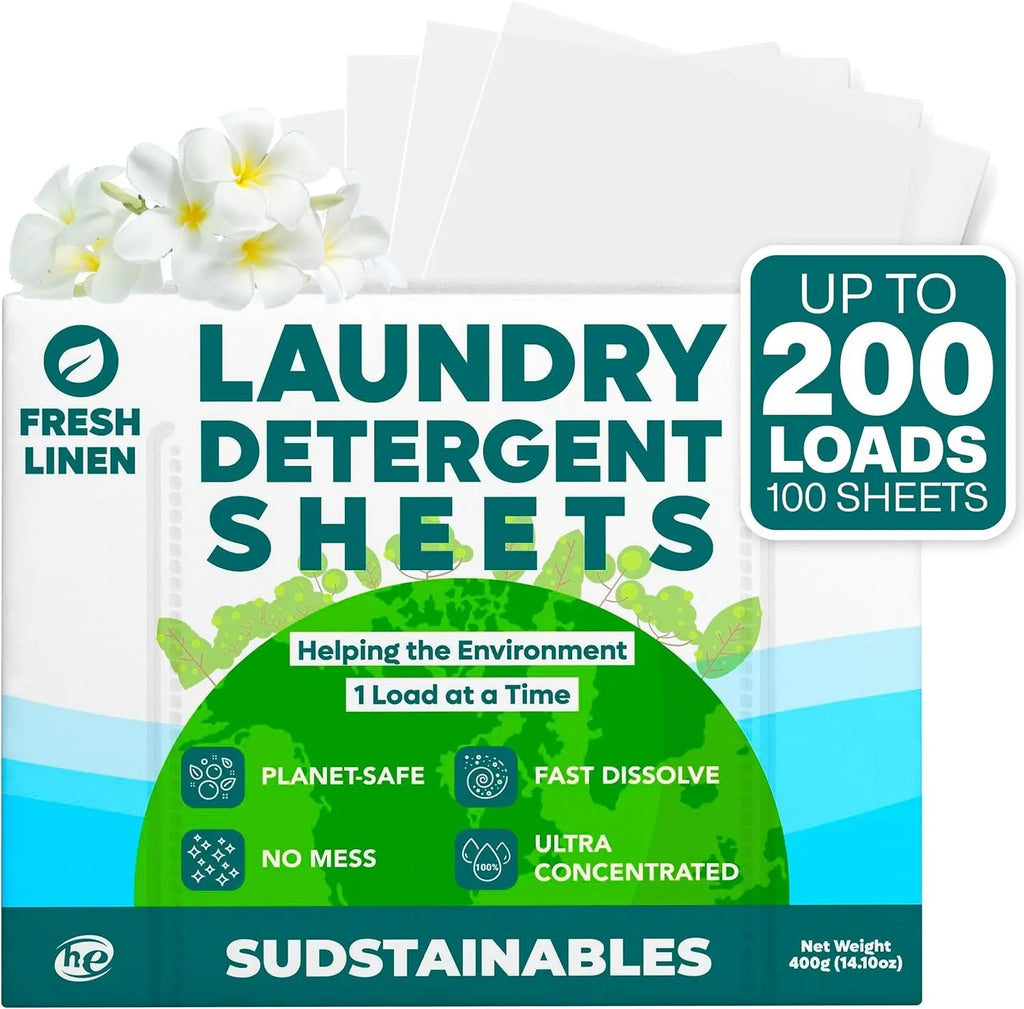Laundry Detergent Sheets (200 Loads) – Eco-Friendly, Zero Waste, Plastic-Free La