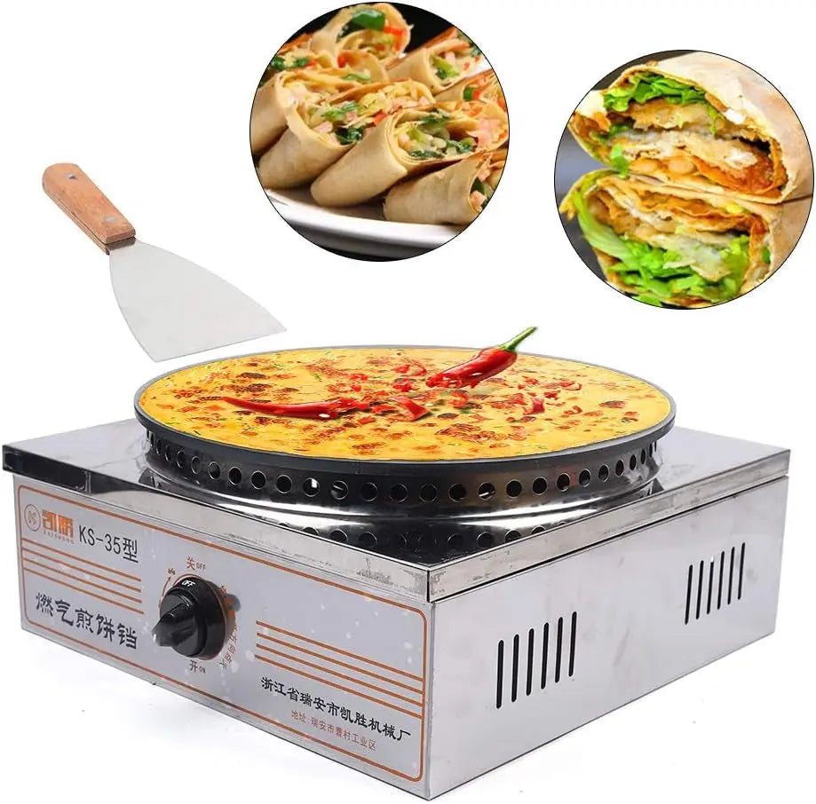Gas Crepe Maker - Commercial Nonstick Crepe Pan - Liquid Petroleum Gas