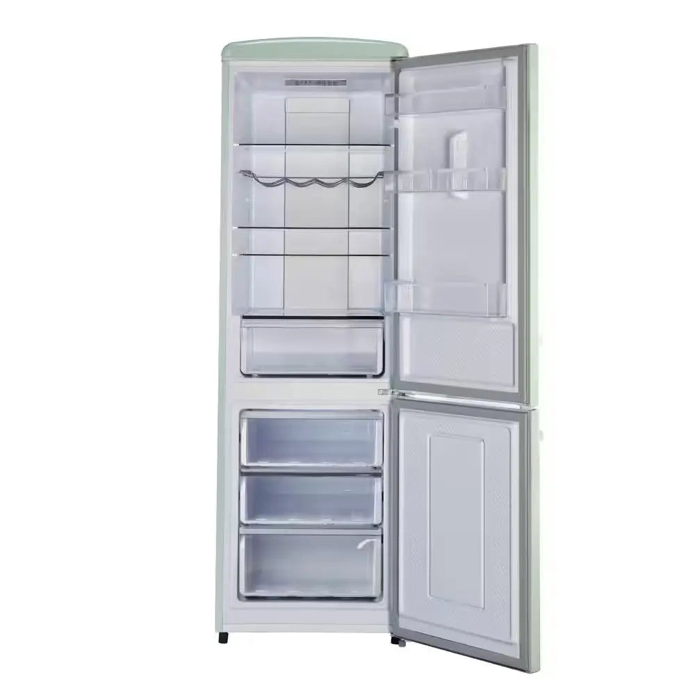 Classic Retro 23.6 in 11.7 Cu. Ft. Frost Free Retro Bottom Freezer Refrigerator in Summer Mint Green, ENERGY STAR