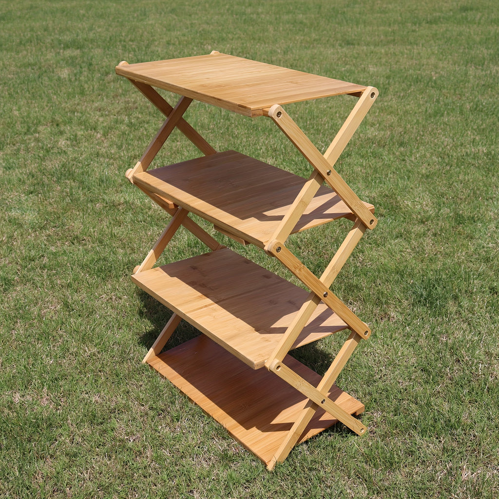 Versatile Bamboo Folding Coffee Table - Dual-Use for Storage & Leisure, Perfect for Camping, Picnics, and Home Use Chef's Market