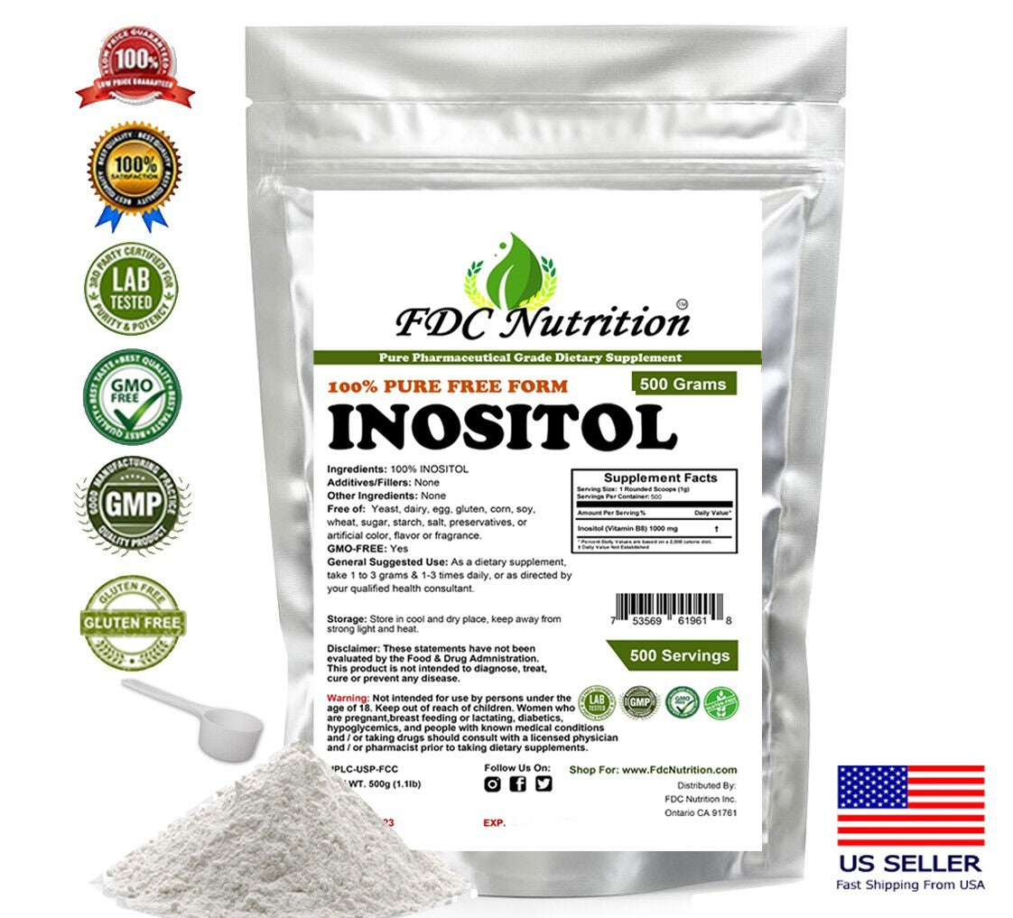 1.1Lb (500G) PURE INOSITOL POWDER PHARMACEUTICAL GRADE MOOD STRESS ANXIETY VEGAN