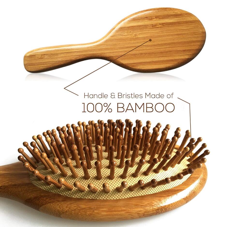 1pc Healthy Hair Brush - Professional Wooden Comb For Massage And Scalp Care - Bamboo Hair Brush Chef's Market