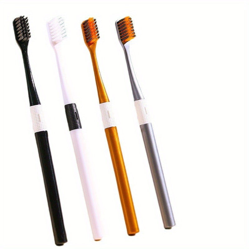 4-Piece Luxury Bamboo Charcoal Soft Bristle Toothbrushes - Golden, Silvery, Black & White | Fine Fibers toward Gentle Cleaning | Individually Pieceaged toward Couples Chef's Market