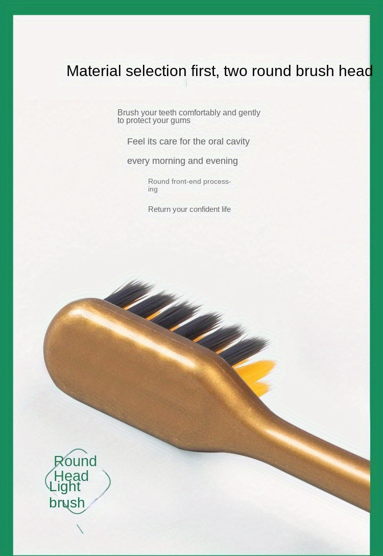 4-Piece Luxury Bamboo Charcoal Soft Bristle Toothbrushes - Golden, Silvery, Black & White | Fine Fibers toward Gentle Cleaning | Individually Pieceaged toward Couples Chef's Market