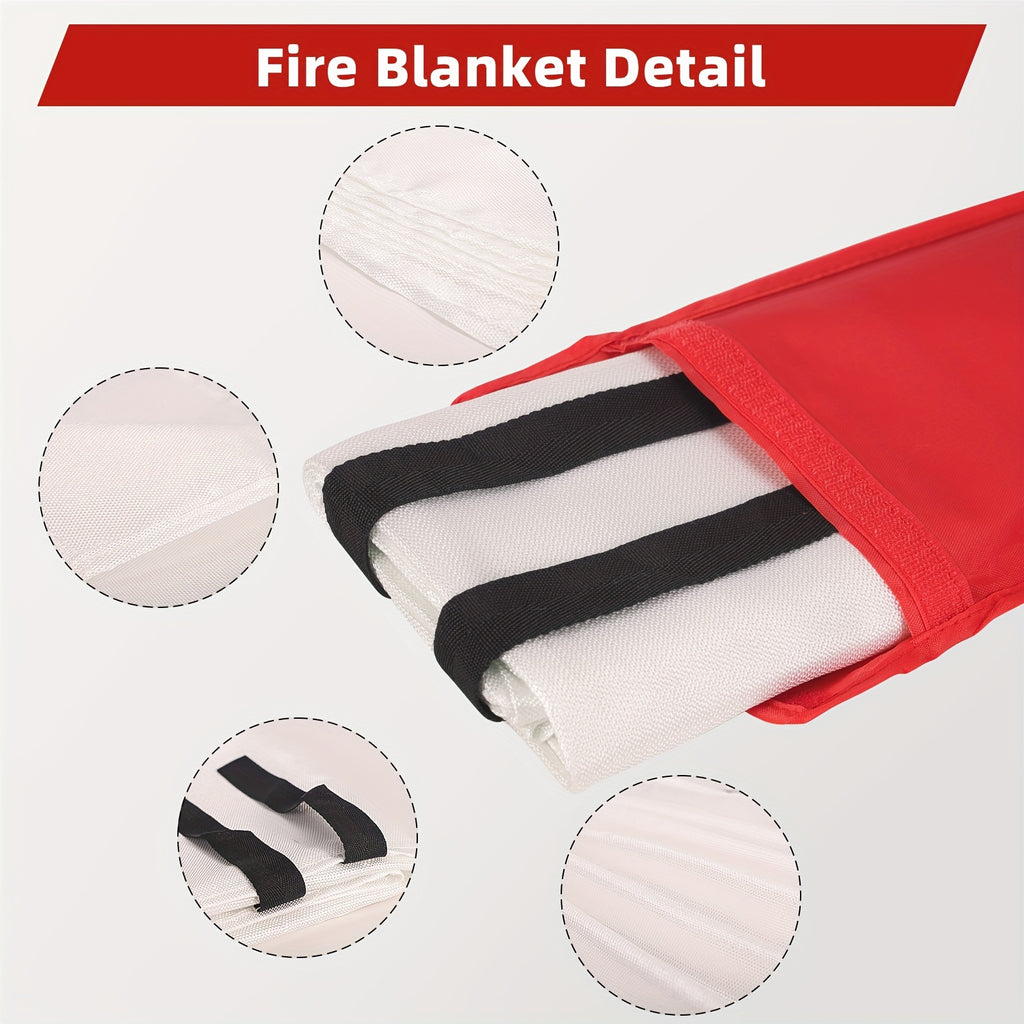1pc Essential Fire Safety Blanket - Portable, Reusable, Heat-Resistant for Emergency Fire Extinguishing at Home, Kitchen, Fireplace, School, BBQ, Car, Office - Compact, Durable, Easy-to-Use Fire Suppression Solution Chef's Market