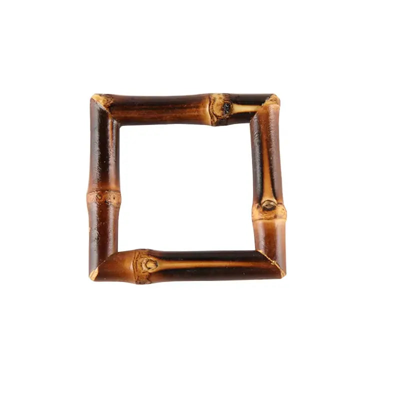Restaurant Handmade Square Wood Wooden Real Natural Bamboo Root Napkin Ring