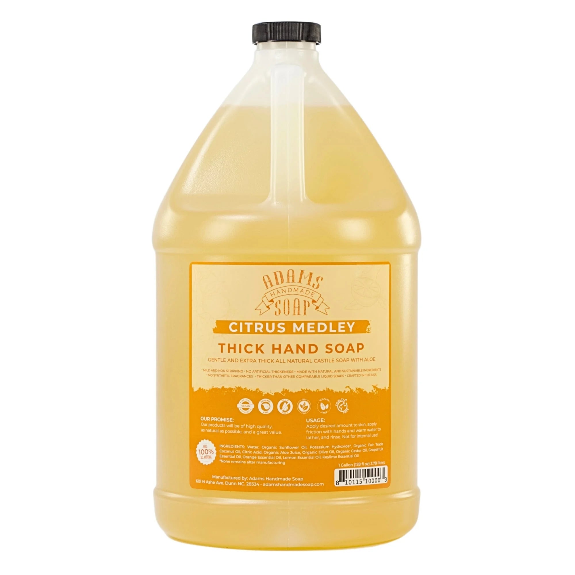 Citrus Medley Organic Liquid Castile Hand Soap 1 Gallon Refill