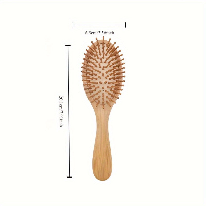 1pc Healthy Hair Brush - Professional Wooden Comb For Massage And Scalp Care - Bamboo Hair Brush Chef's Market