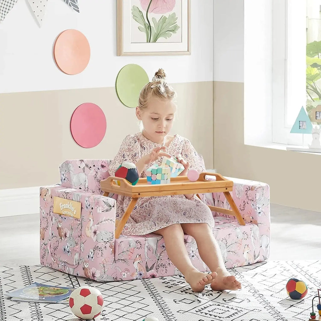 Bed Tray Table Folding Legs with Handles Breakfast Food Tray for Sofa,Bed,Eating,Drawing,Platters Serving Lap Desk Snack Tray (Bamboo Medium)