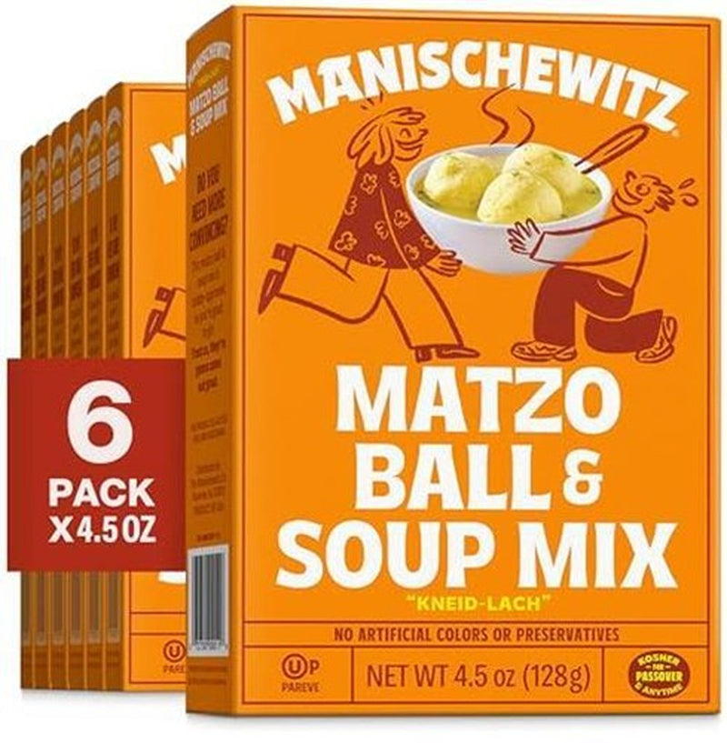 Manischewitz Matzo Ball and Soup Mix, 4.5Oz (6 Pack) | Easy Prep | Kosher For