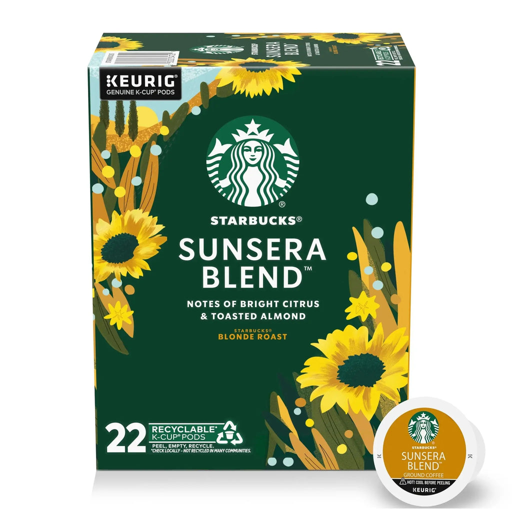 Starbucks Sunera Blend, Light Roast Coffee, Keurig K-Cup Single Serve Coffee Pods, 22 Pods