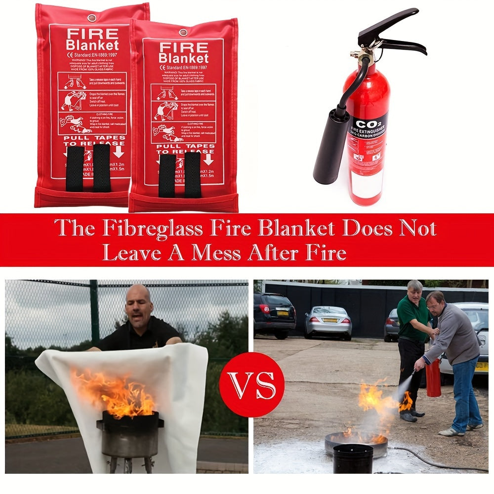 1pc Essential Fire Safety Blanket - Portable, Reusable, Heat-Resistant for Emergency Fire Extinguishing at Home, Kitchen, Fireplace, School, BBQ, Car, Office - Compact, Durable, Easy-to-Use Fire Suppression Solution Chef's Market