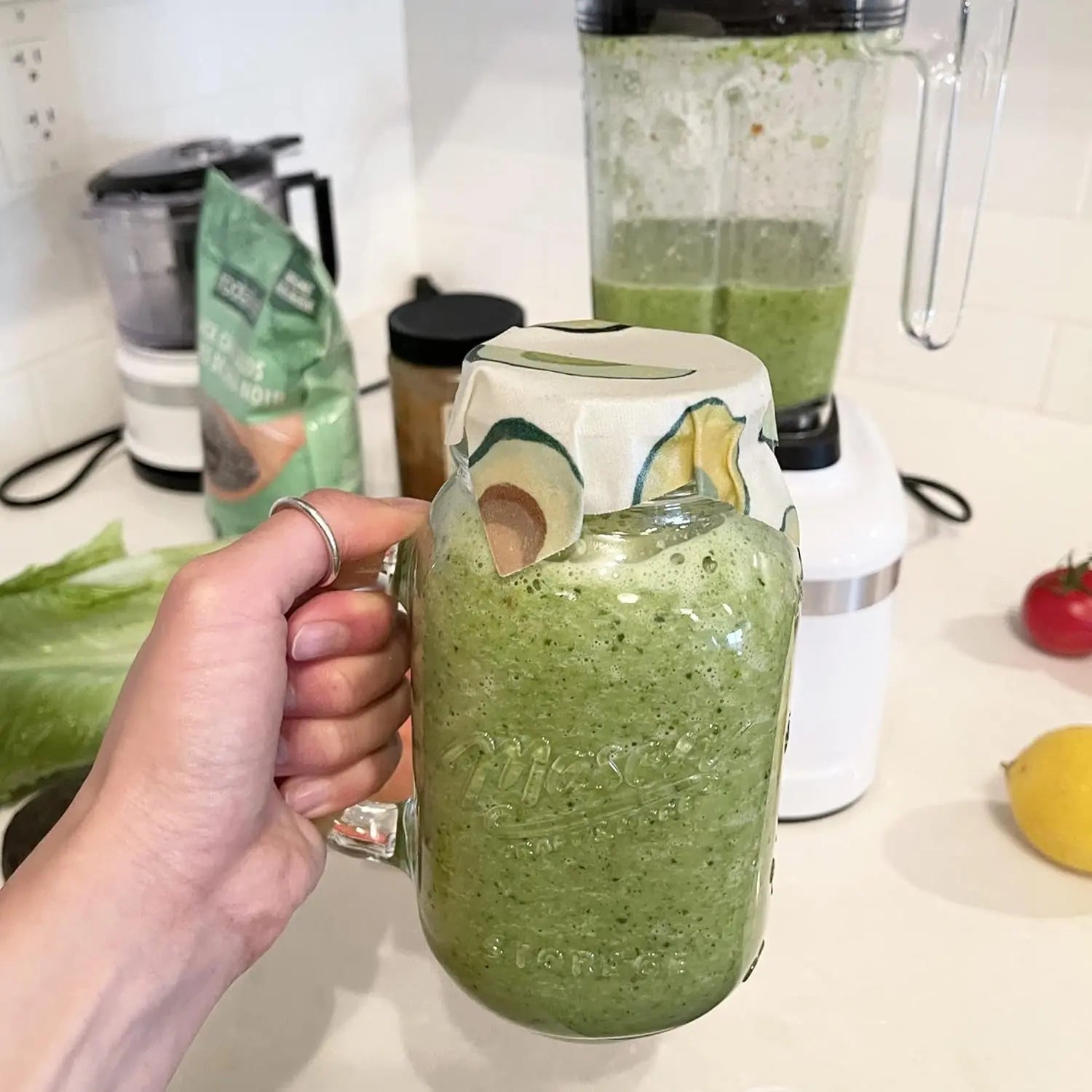 Beeswax Reusable Food Wraps Assorted 6 Pack Beeswax Wrap, Cheese Breads Food Storage Containers, Wrappers, Sustainable Gifts (Avocado)