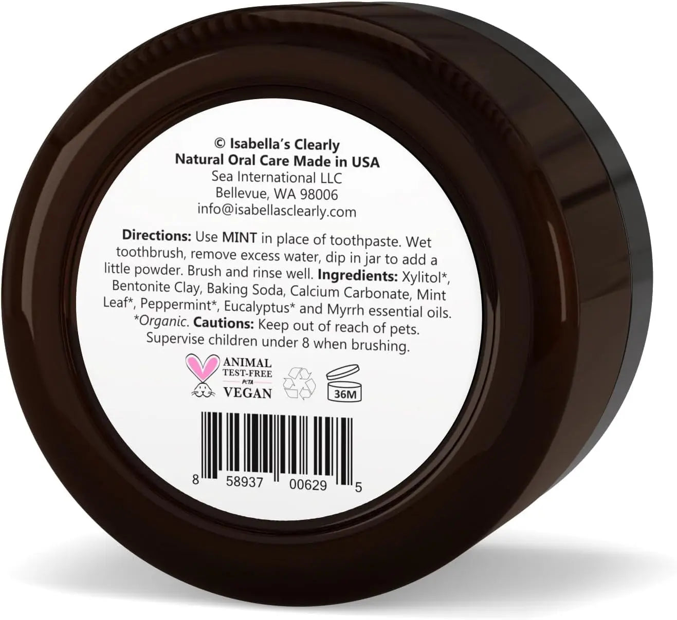 Isabella’S Clearly Mint Remineralizing Tooth Powder | Teeth Whitening Natural Fluoride Free Toothpaste for Adults, Kids, Sensitive Teeth and Gums | Xylitol, Baking Soda, Clay, Calcium (Mint Flavor)