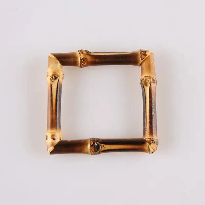 Restaurant Handmade Square Wood Wooden Real Natural Bamboo Root Napkin Ring