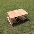 Versatile Bamboo Folding Coffee Table - Dual-Use for Storage & Leisure, Perfect for Camping, Picnics, and Home Use Chef's Market