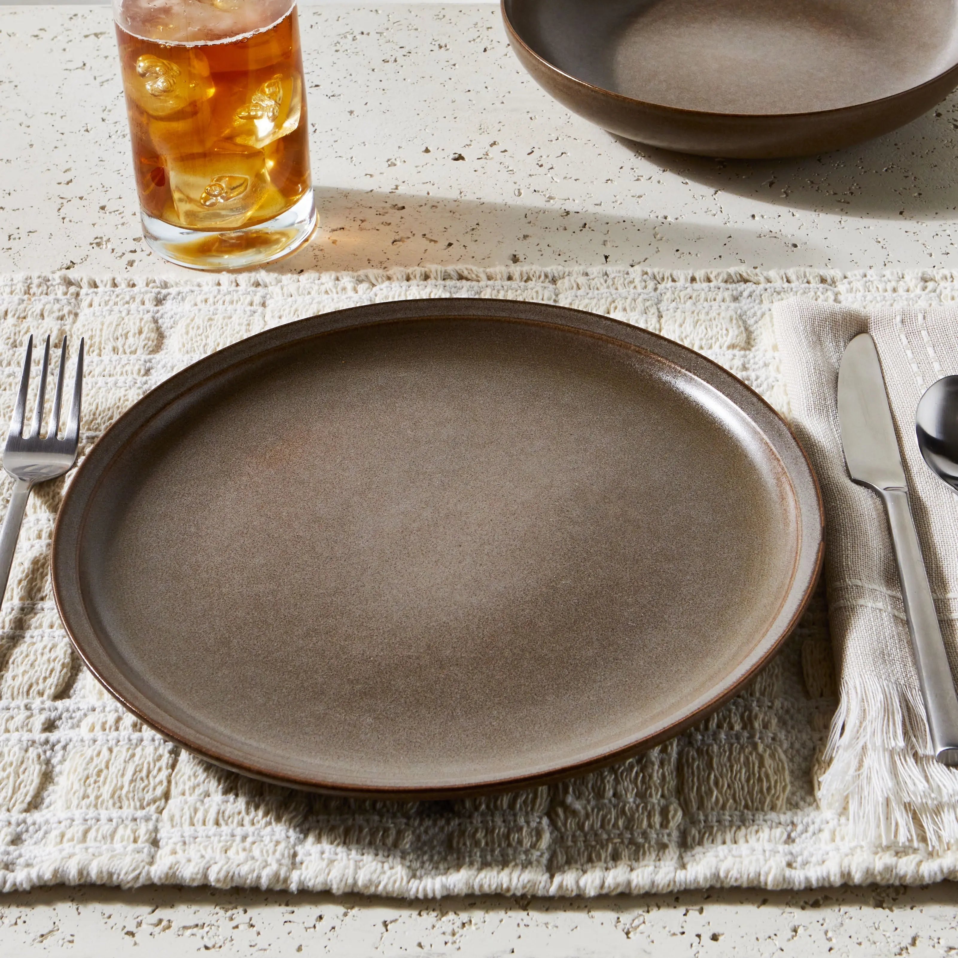 Better Homes and Gardens Banks Brown 12-Piece Stoneware Plates & Bowls Dinnerware Set