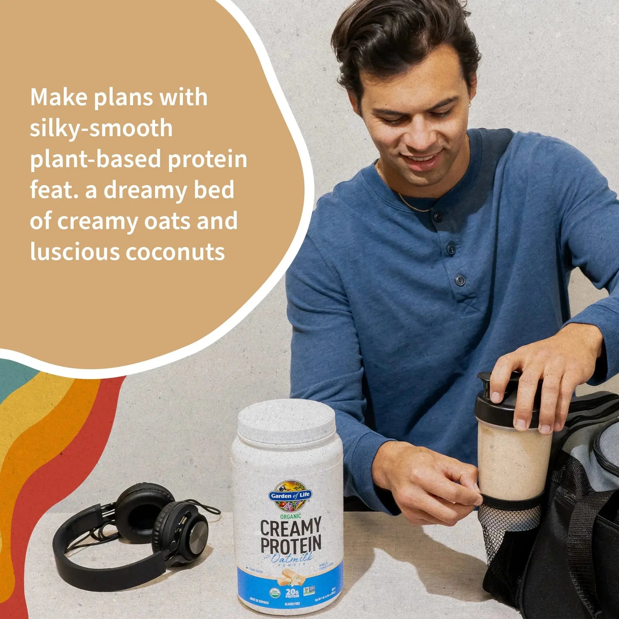 Organic Creamy Protein with Oat Milk, Vanilla Cookie, 20 Servings