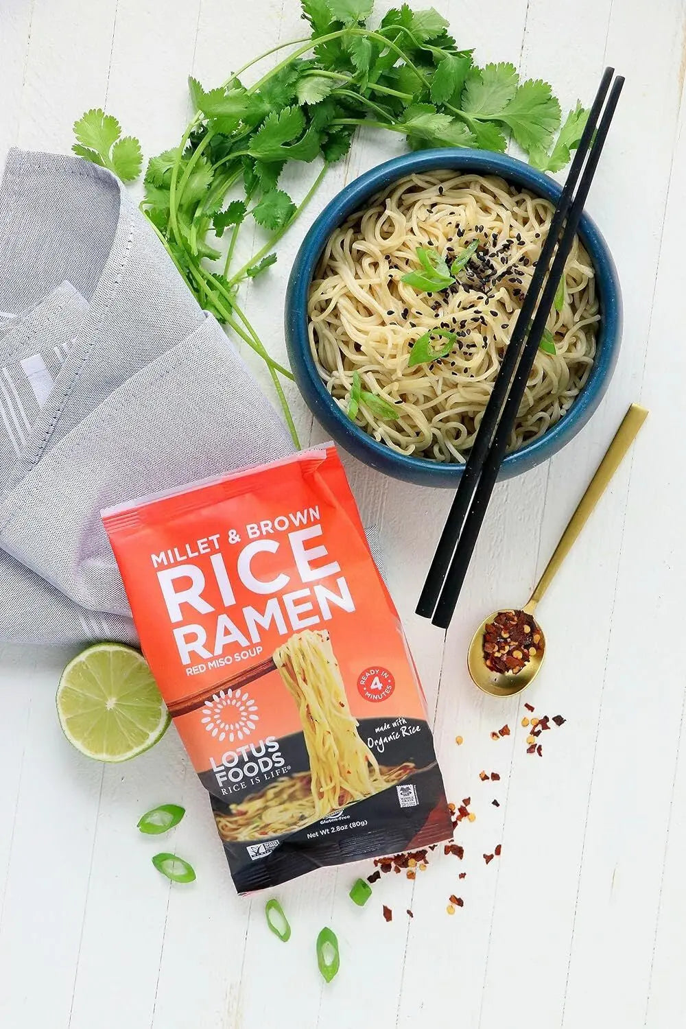 Bulk Food Organic Millet & Brown Rice Ramen Noodles with Red Miso So