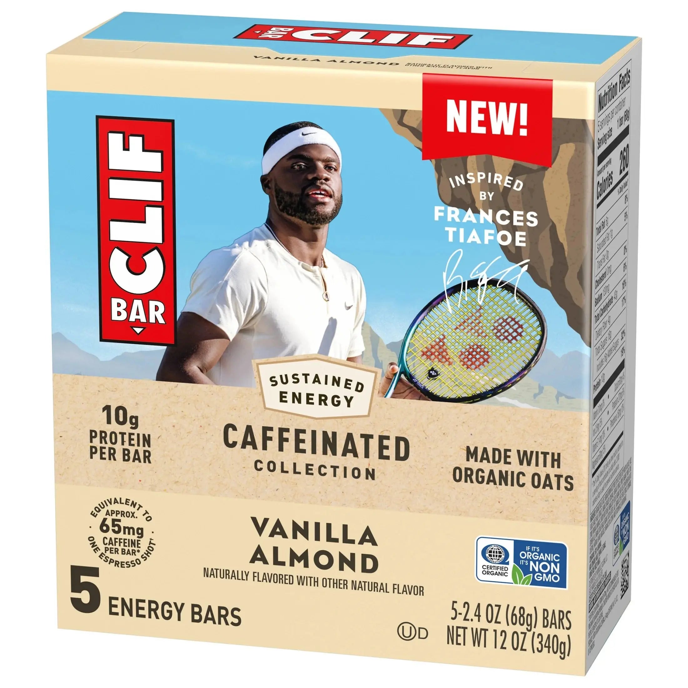 Caffeinated Energy Protein Bars, Vanilla Almond, 5 Pack