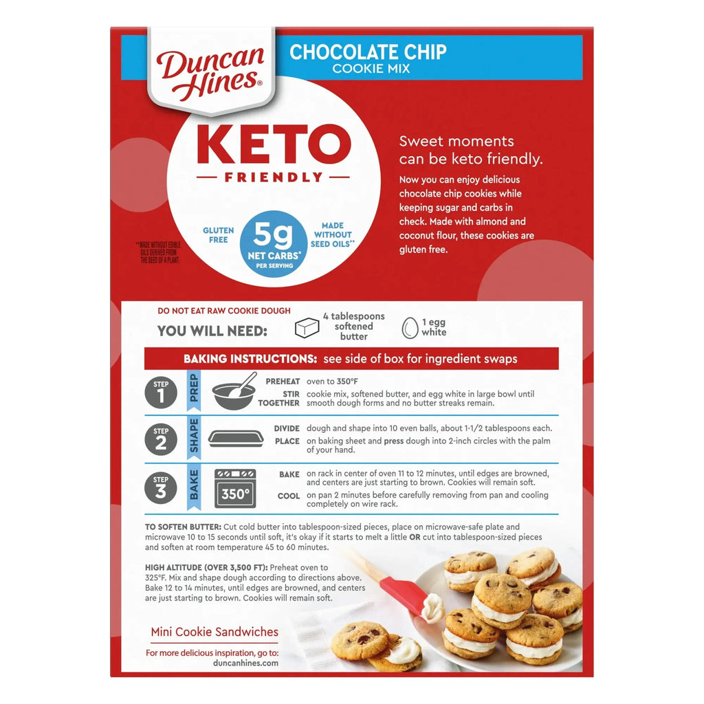 Keto Friendly Chocolate Chip Cookie Mix, Gluten Free, Thanksgiving Cookies, 8.8 Oz.