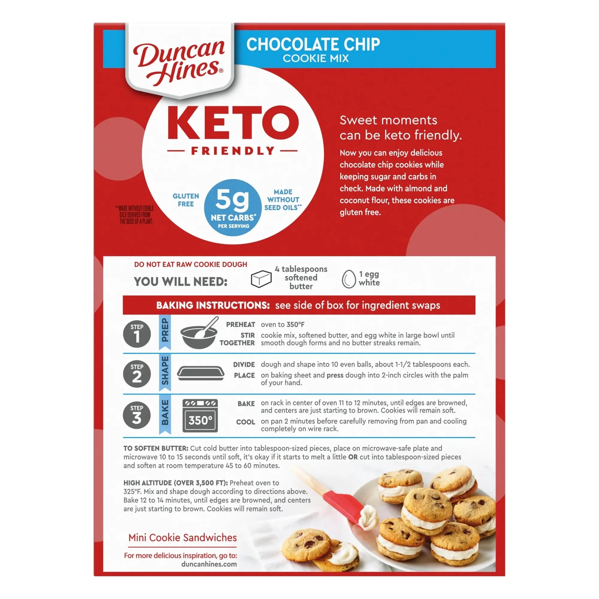 Keto Friendly Chocolate Chip Cookie Mix, Gluten Free, Thanksgiving Cookies, 8.8 Oz.