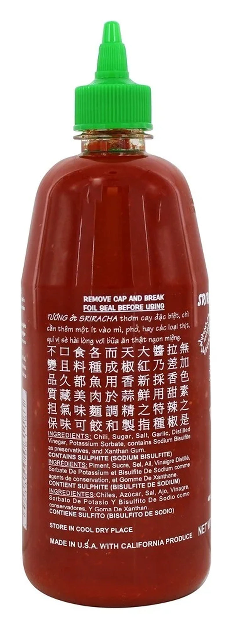 Sriracha Hot Chili Sauce, 28Oz (793G) Bottle