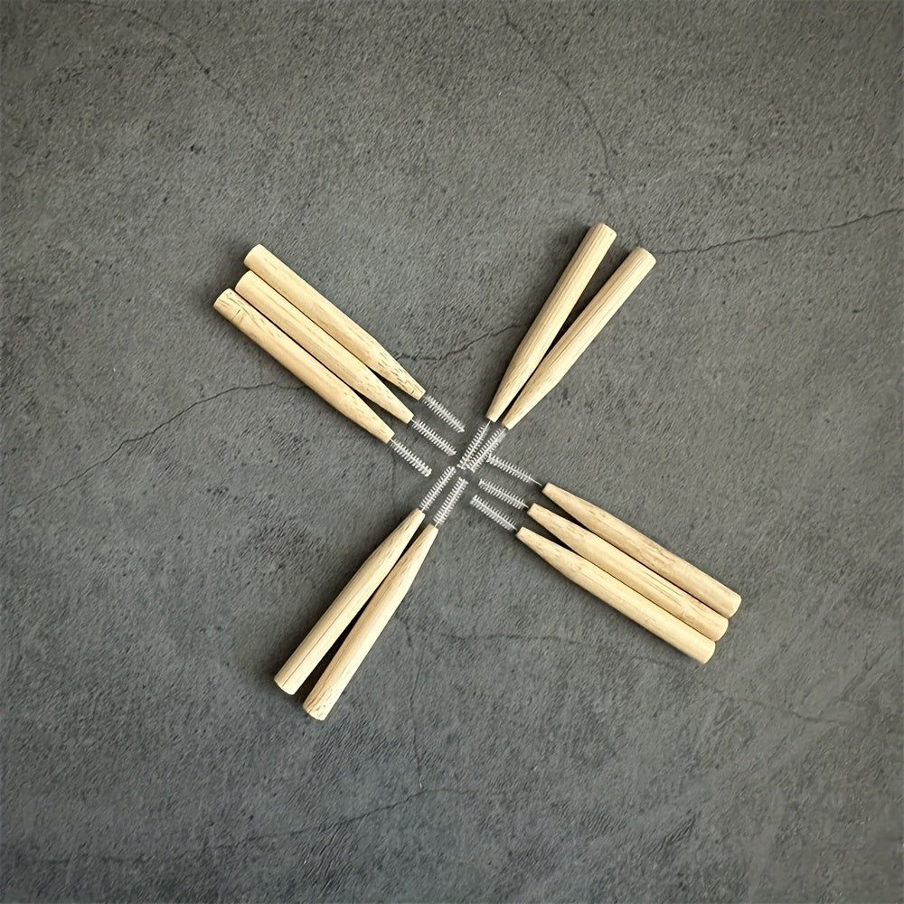 10-Piece Bamboo Interdental Brushes - Deep Cleaning, Portable & Hygienic For Daily Oral Care & Travel Chef's Market