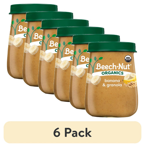 (6 Pack)  Organics Stage 2 Organic Baby Food, Banana & Granola, 4 Oz Jar