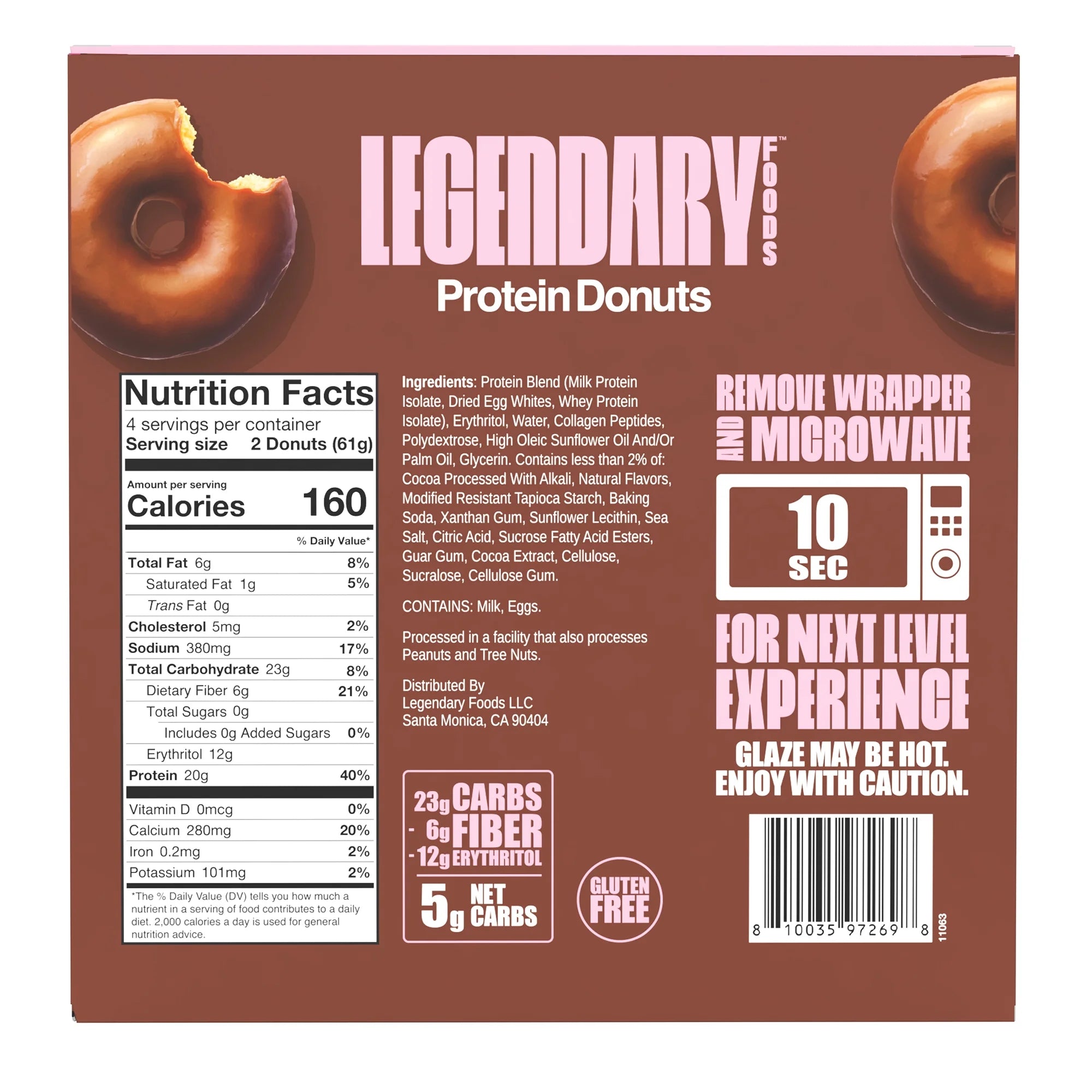 Protein Donuts - Chocolate Dipped 4 Pack | Protein Snack | Gluten-Free | Keto Friendly