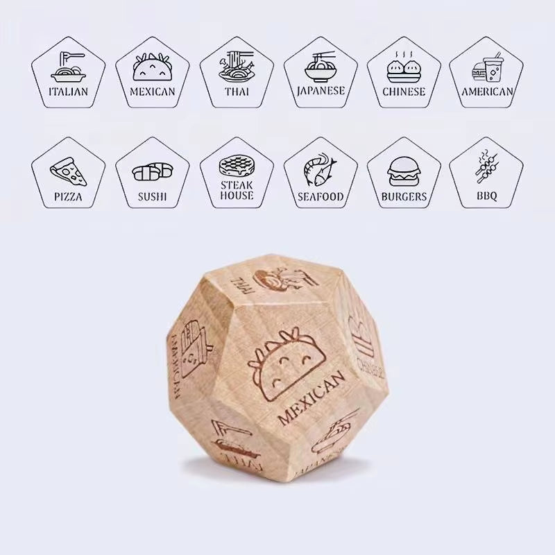Dice for Her Him Couples Gift Ideas Food Decision Dice Games Christmas Birthday Valentines Day Gifts for Wife Husband