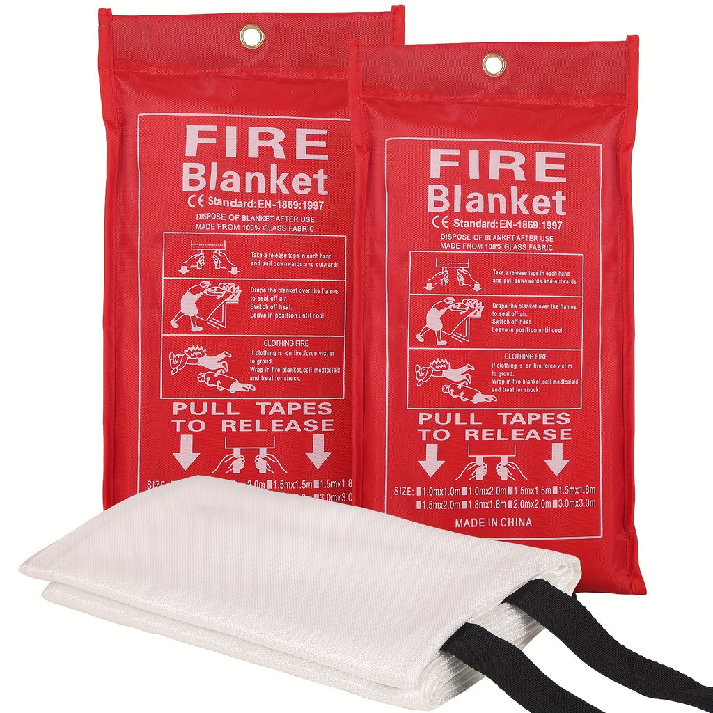 1pc Essential Fire Safety Blanket - Portable, Reusable, Heat-Resistant for Emergency Fire Extinguishing at Home, Kitchen, Fireplace, School, BBQ, Car, Office - Compact, Durable, Easy-to-Use Fire Suppression Solution Chef's Market