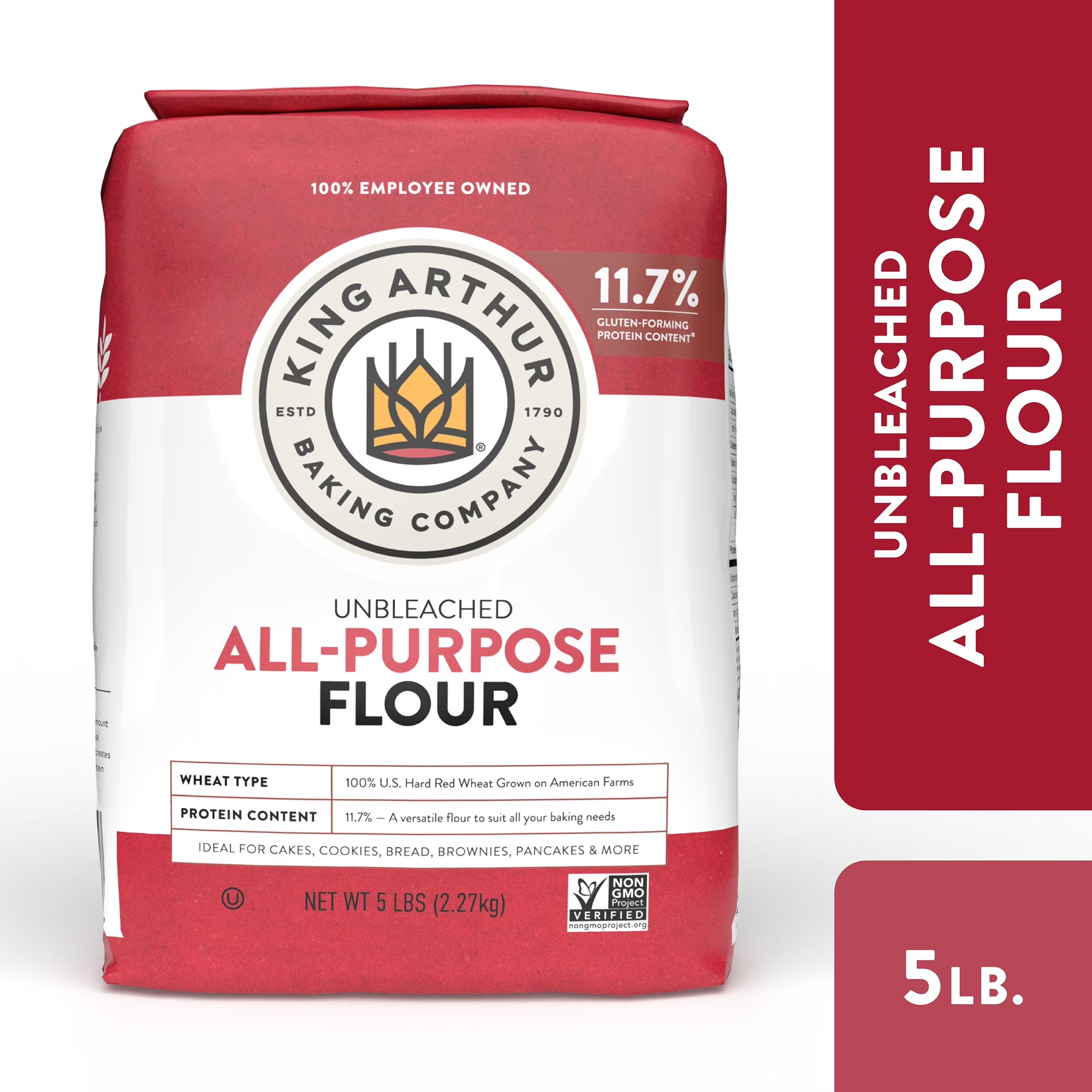 Non-Gmo Project Verified, Certified Kosher Unbleached All Purpose Flour, 5 Lb Bag