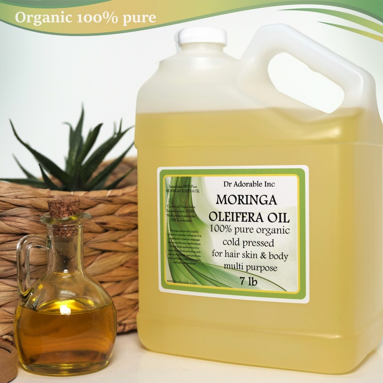 Organic Moringa Oleifera Oil 100% Pure Organic 2 Oz up to Gallon Free Shipping