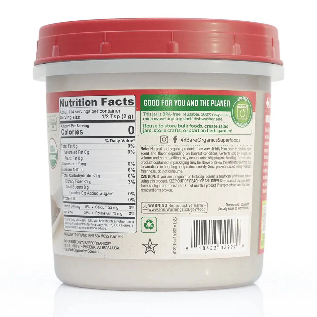 (2 Pack)  Raw Organic Irish Sea Moss 8 Oz Pwdr.
