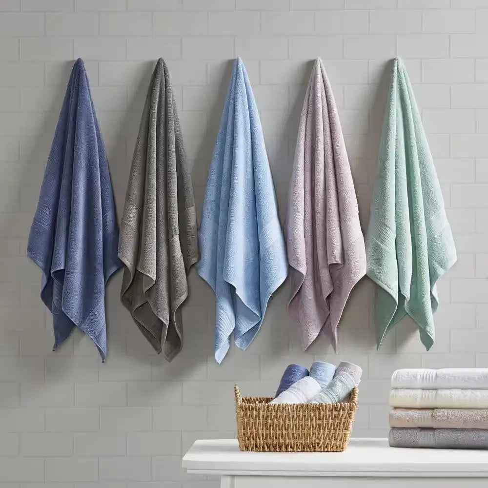 Organic 6-Piece White Cotton Bath Towel Set
