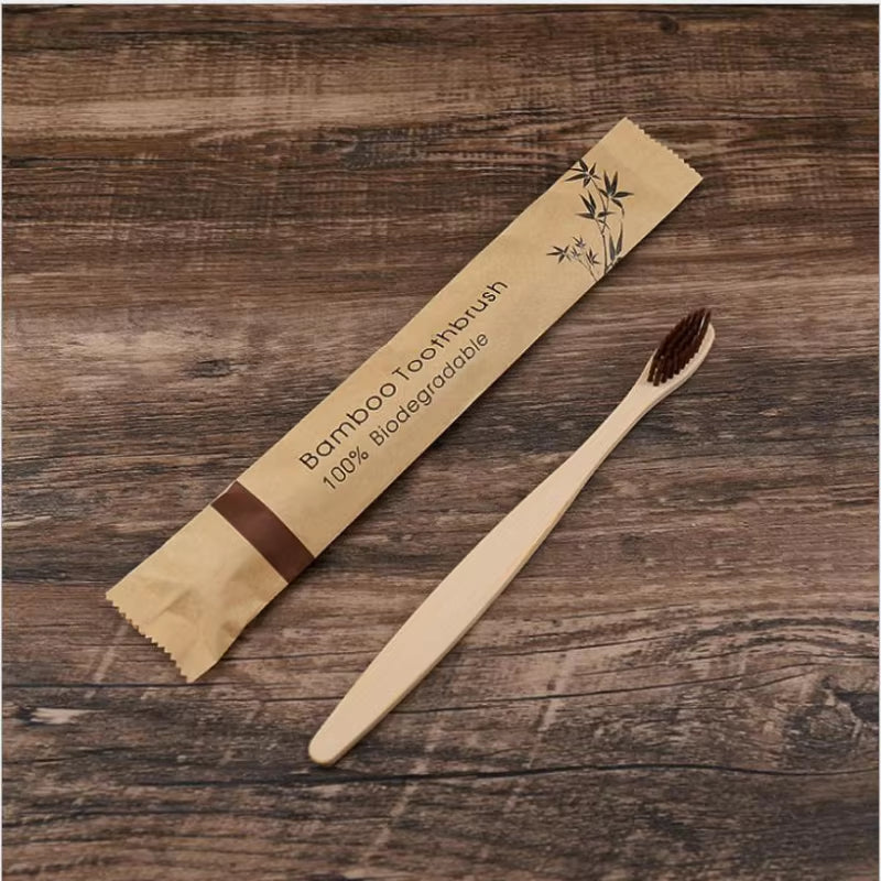 10Pcs Colorful Toothbrush Natural Bamboo Tooth Brush Set Soft Bristle Charcoal Teeth Eco Bamboo Toothbrushes Dental Oral Care