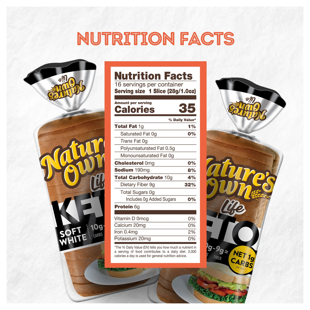 Life Keto Soft White Bread, Net 1 Carb Sliced White Keto Bread, 16 Oz
