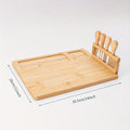 1 Set Bamboo Cheese Board Set, Cheese Tray, Charcuterie Board and Serving Meat Platter with 4 Stainless Steel Cheese Knives, Ideal for Wedding Gifts Christmas Birthday Party Chef's Market