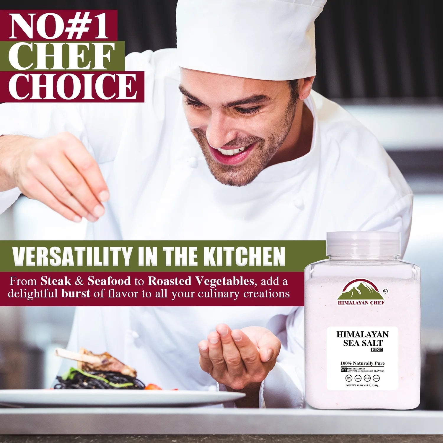 Sea Salt Fine Grain, 5 Lbs | Rich Minerals, 100% Natural and Unrefined Sea Salt Fine Organic Minerals