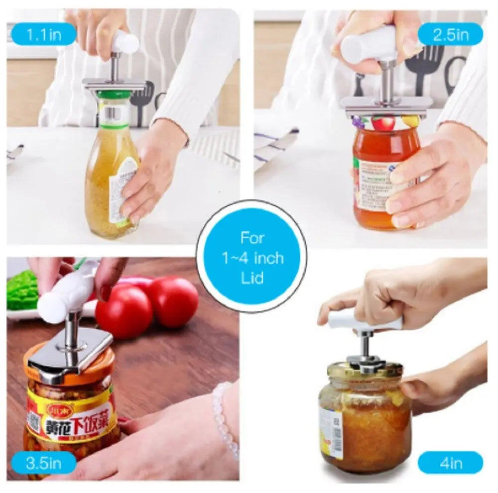 Adjustable Jar Opener Tool – Stainless Steel Lid & Bottle Cap Remover Grip
