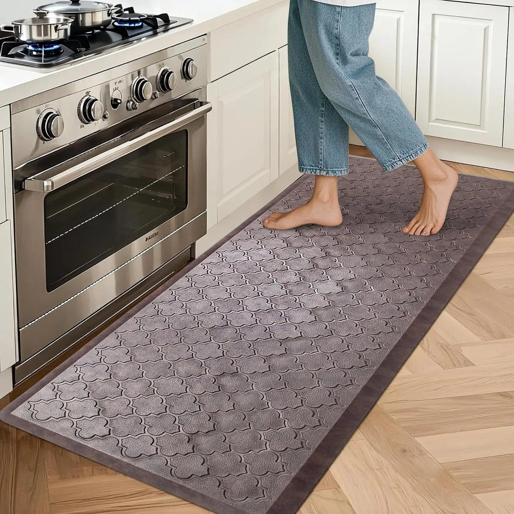 Kitchen Mat Cushioned anti Fatigue Comfort Floor Mat Oversized 20"X60" Waterproof Non Slip Kitchen Rug Runner Laundry Room Rug Floor Carpet Heavy Duty Comfort Standing Mat Pads, Brown