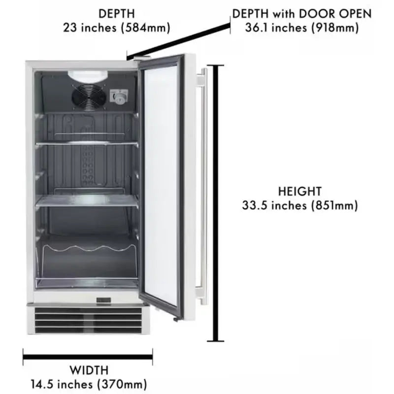 3-Cu Ft Built-In Mini Fridge ( Stainless Steel ) Garage Ready