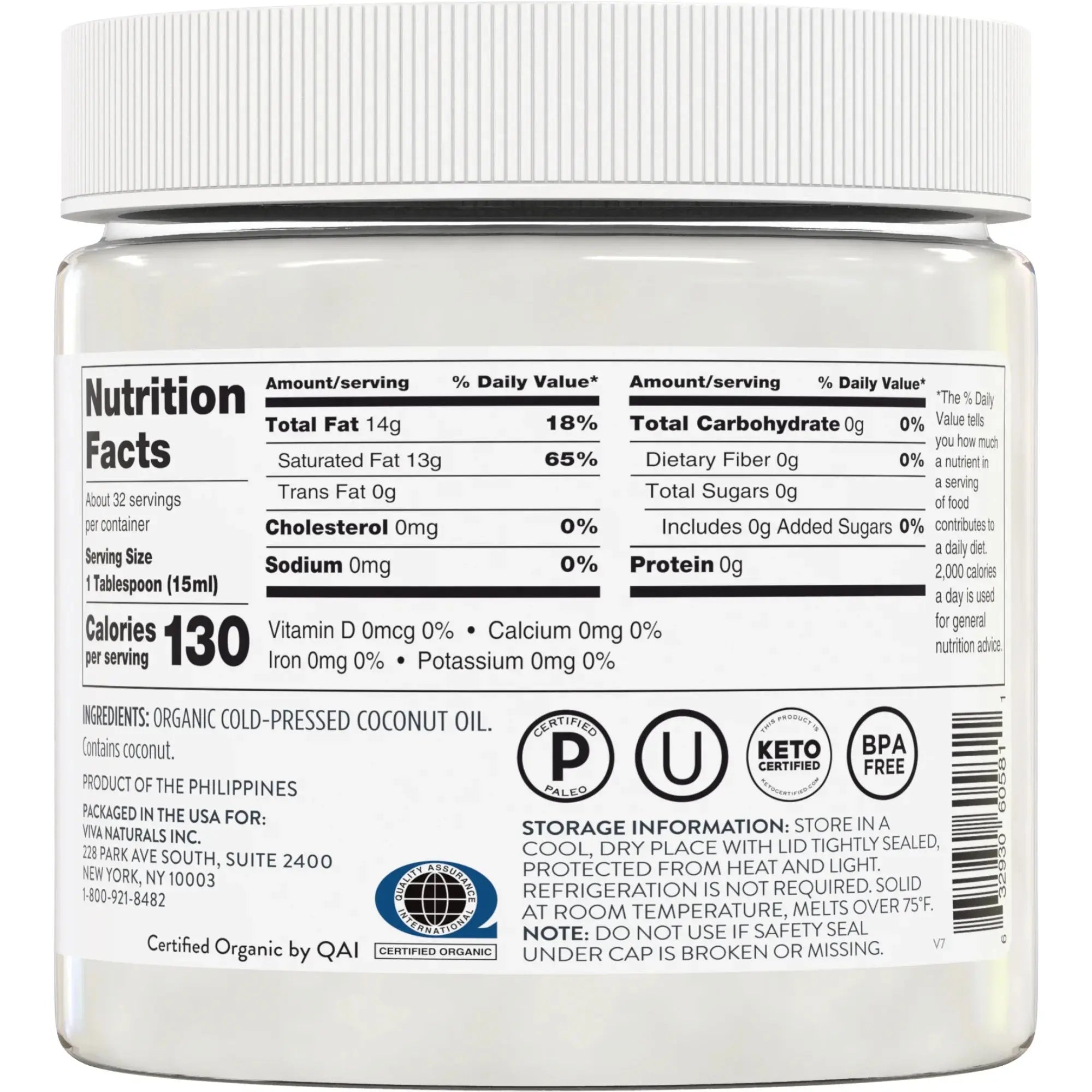 Organic Extra-Virgin Coconut Oil, 16 Fl Oz