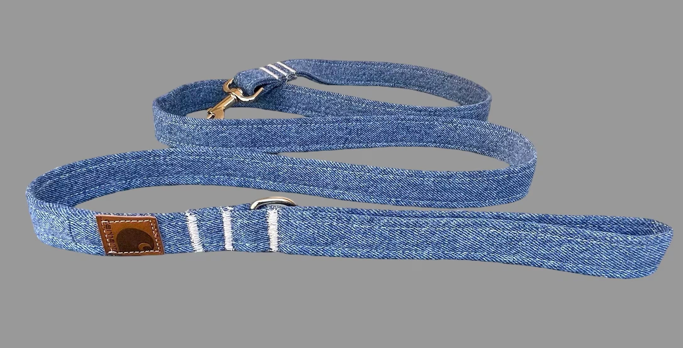 Handmade Carhartt Denim Dog Leash – Upcycled Denim, Sustainable, Durable & Unique Pet Accessory