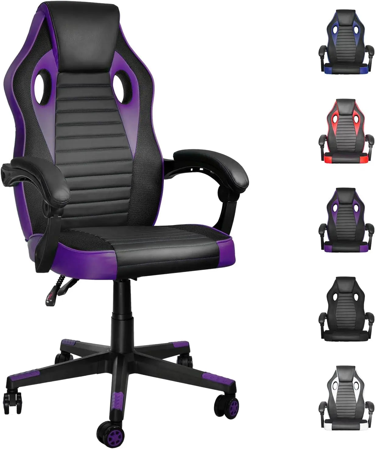 Ergonomic Gaming Chair, Computer Chairs for Adults Teens, Comfortable High Back Office Chair Desk Chair 350LBS, Video Game Chairs, Recliner Racing Gamer Chair Purple