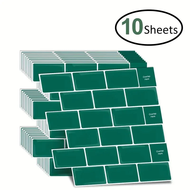 10pcs/set Peel And Stick  Tile Wall Sticker Waterproof Subway Tiles Stick On Tile Backsplash For Kitchen & Bathroom Chef's Market