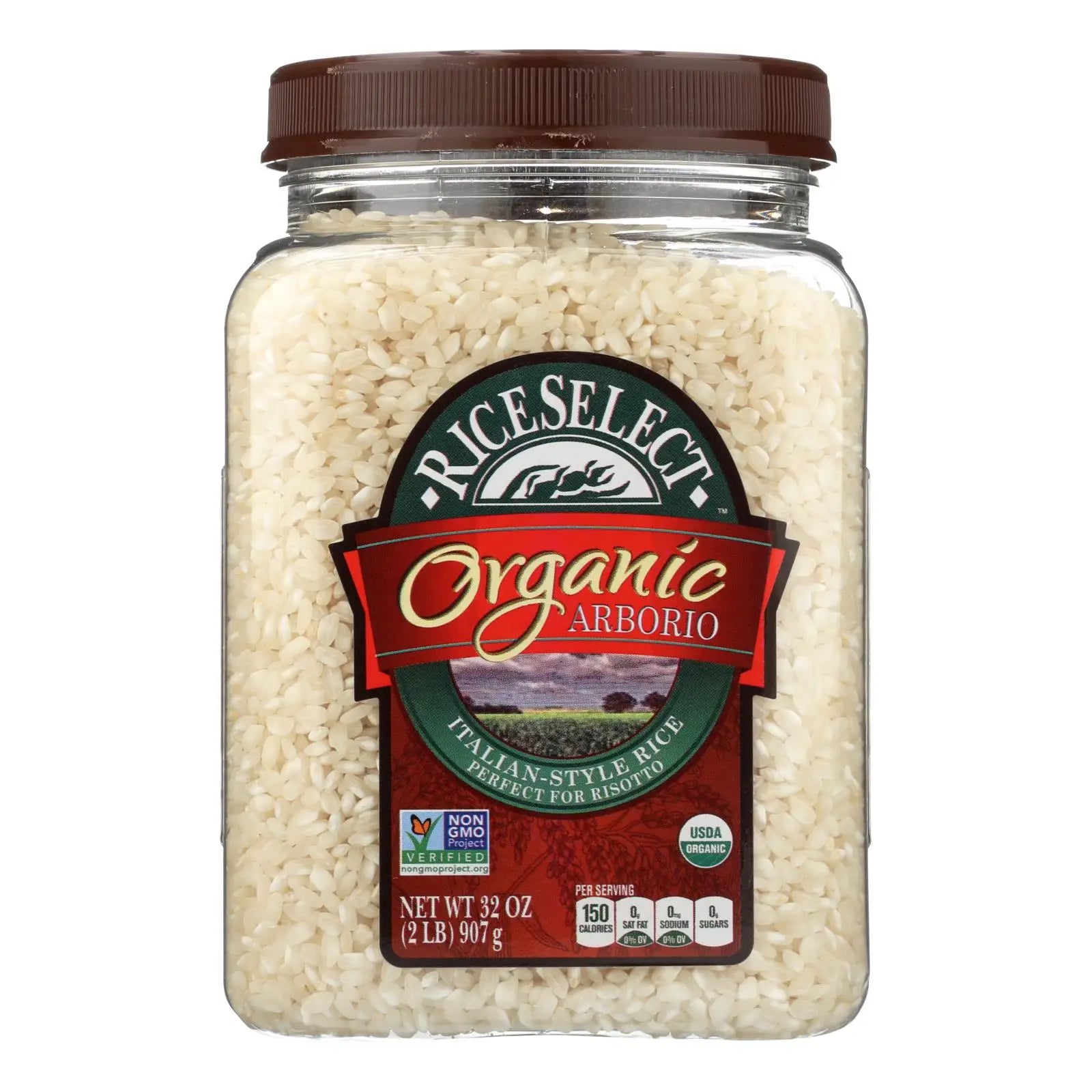 UD2 Organic Arborio Rice Case of 4-32 oz Hard Texture Brown Basmati Rice Long Grain Dried Food Use Chef's Market