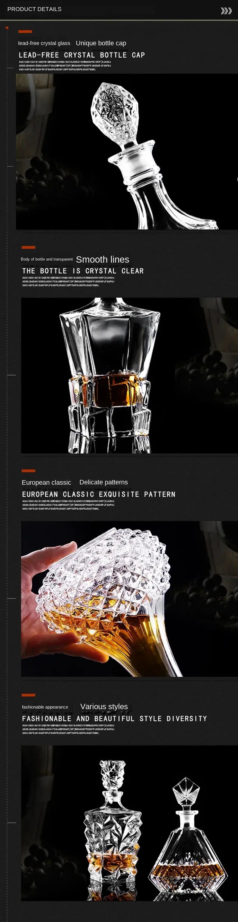 Crystal Glass Wine Red Bottle  Wine Decanter Whiskey Liqour Pourer Home Bar Vodka Beer Bottle Jar Jug JR colegio culinario de morelia